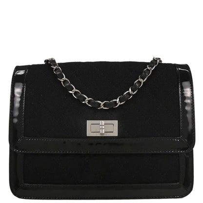 Chanel Black Canvas Mademoiselle Lock Shoulder Bag