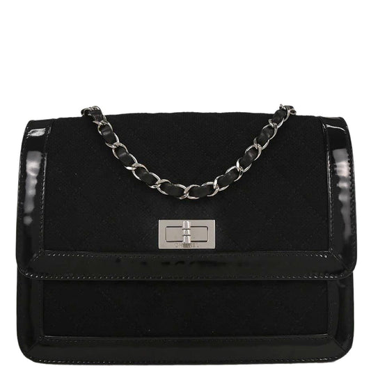 Chanel Black Canvas Mademoiselle Lock Shoulder Bag