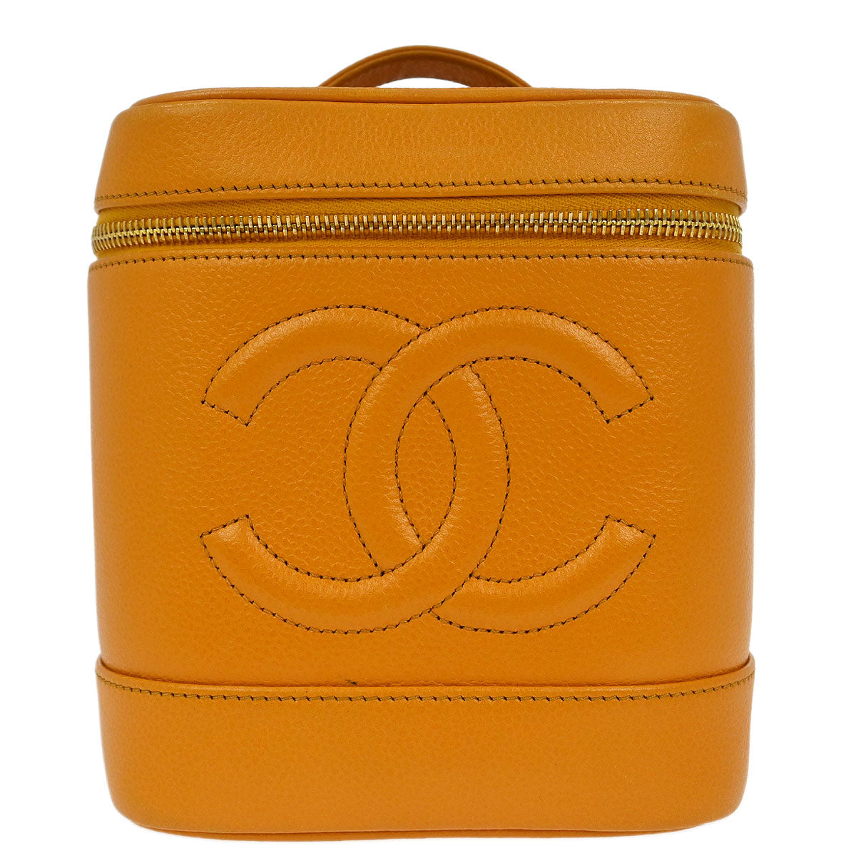 Chanel Orange Caviar Timeless Vanity Handbag