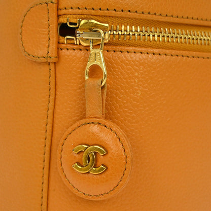 Chanel Orange Caviar Timeless Vanity Handbag