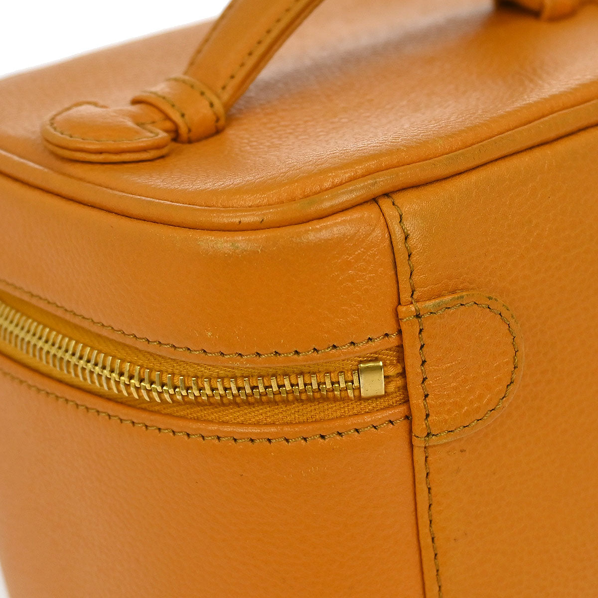 Chanel Orange Caviar Timeless Vanity Handbag