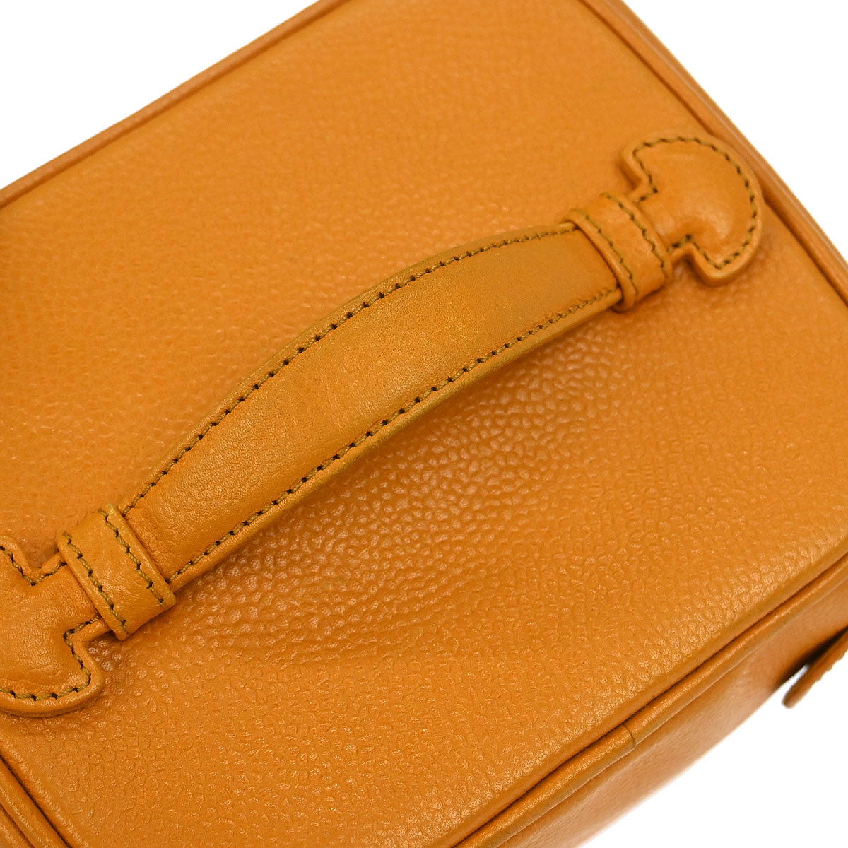 Chanel Orange Caviar Timeless Vanity Handbag