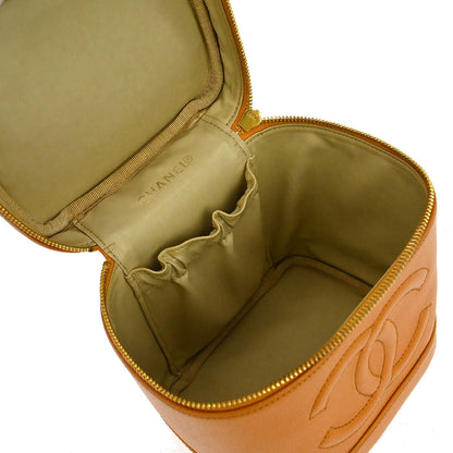 Chanel Orange Caviar Timeless Vanity Handbag