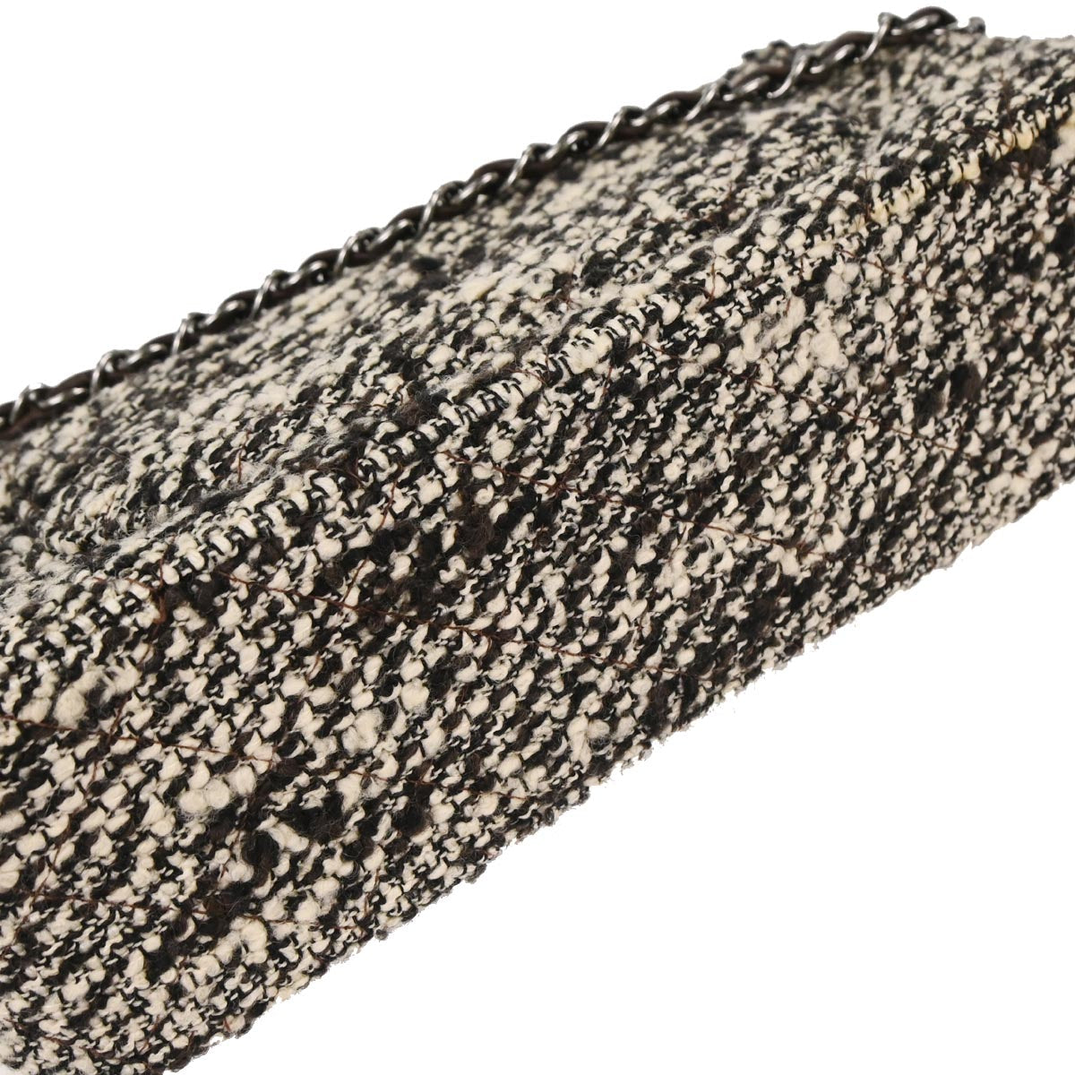 Chanel 2005-2006 Brown Tweed Medium Classic Double Flap Shoulder Bag