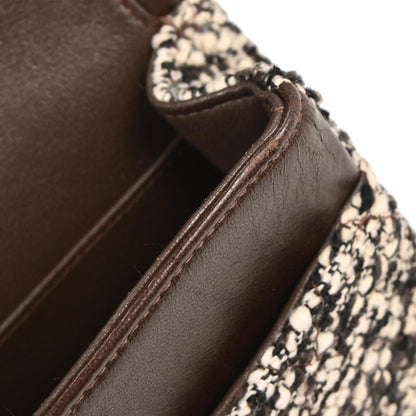 Chanel 2005-2006 Brown Tweed Medium Classic Double Flap Shoulder Bag