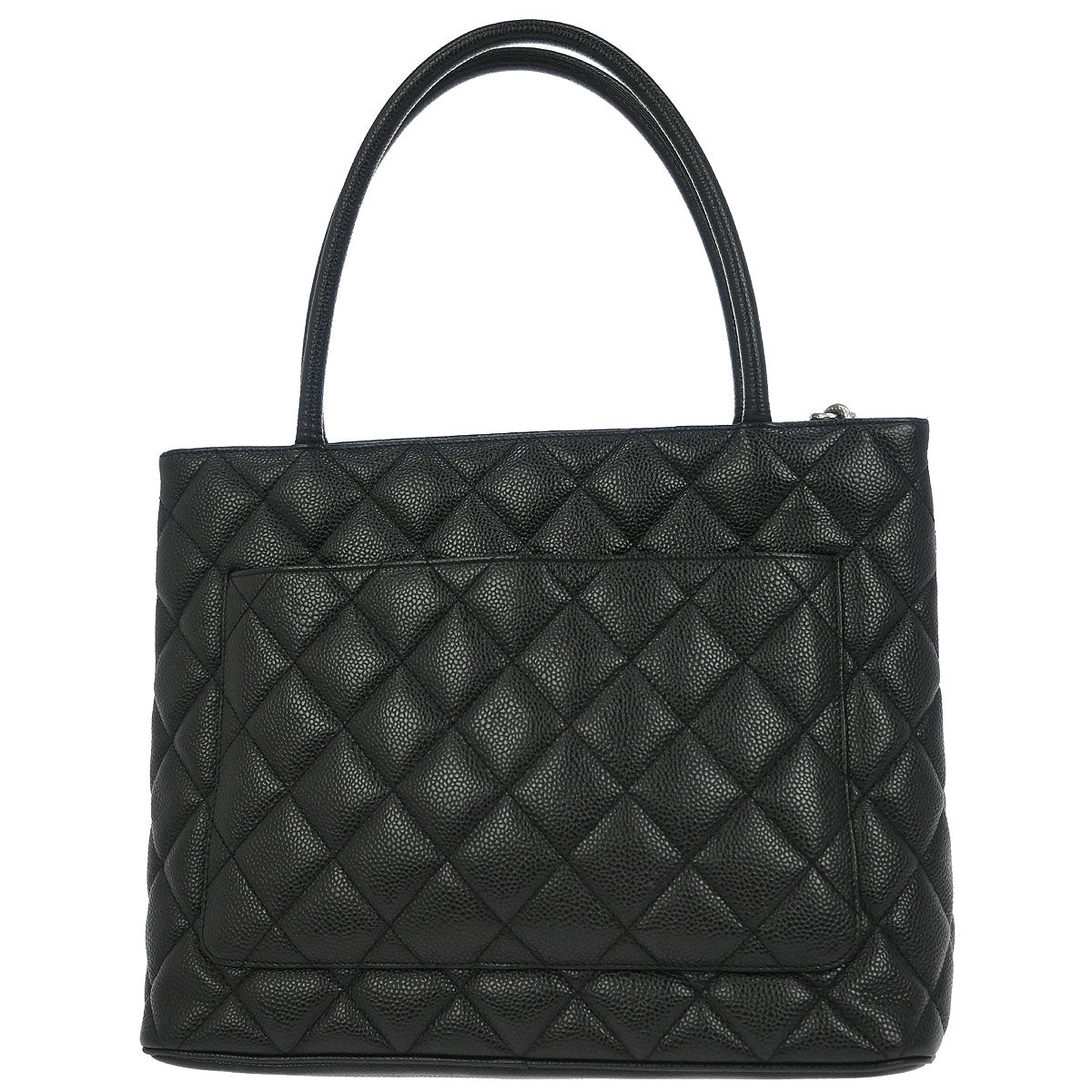 Chanel 2002-2003 Black Caviar Medallion Tote Bag