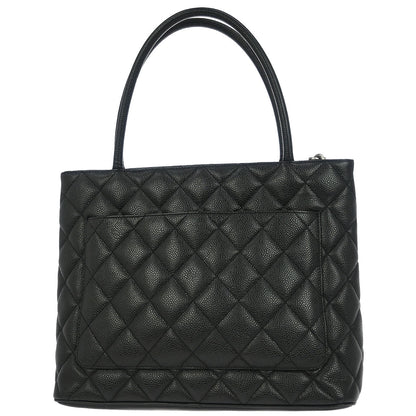 Chanel 2002-2003 Black Caviar Medallion Tote Bag