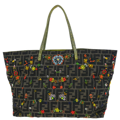 Fendi * Brown Beaded Zucca Tote Bag