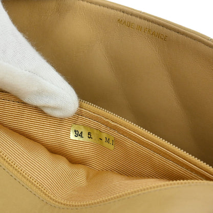 Chanel 1991-1994 Beige Lambskin Small Diana Shoulder Bag