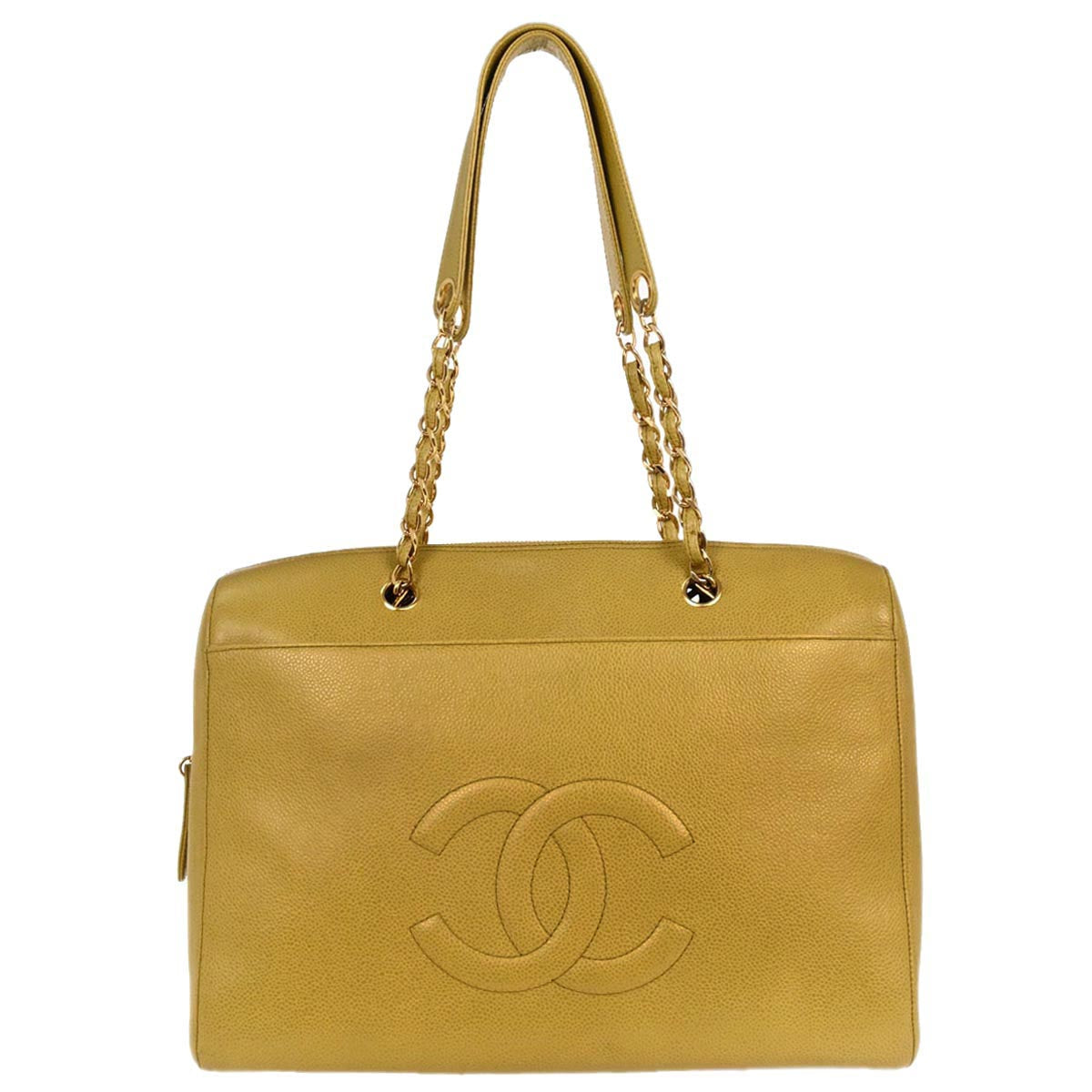 Chanel 1997-1999 Yellow Caviar Handbag
