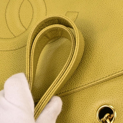 Chanel 1997-1999 Yellow Caviar Handbag