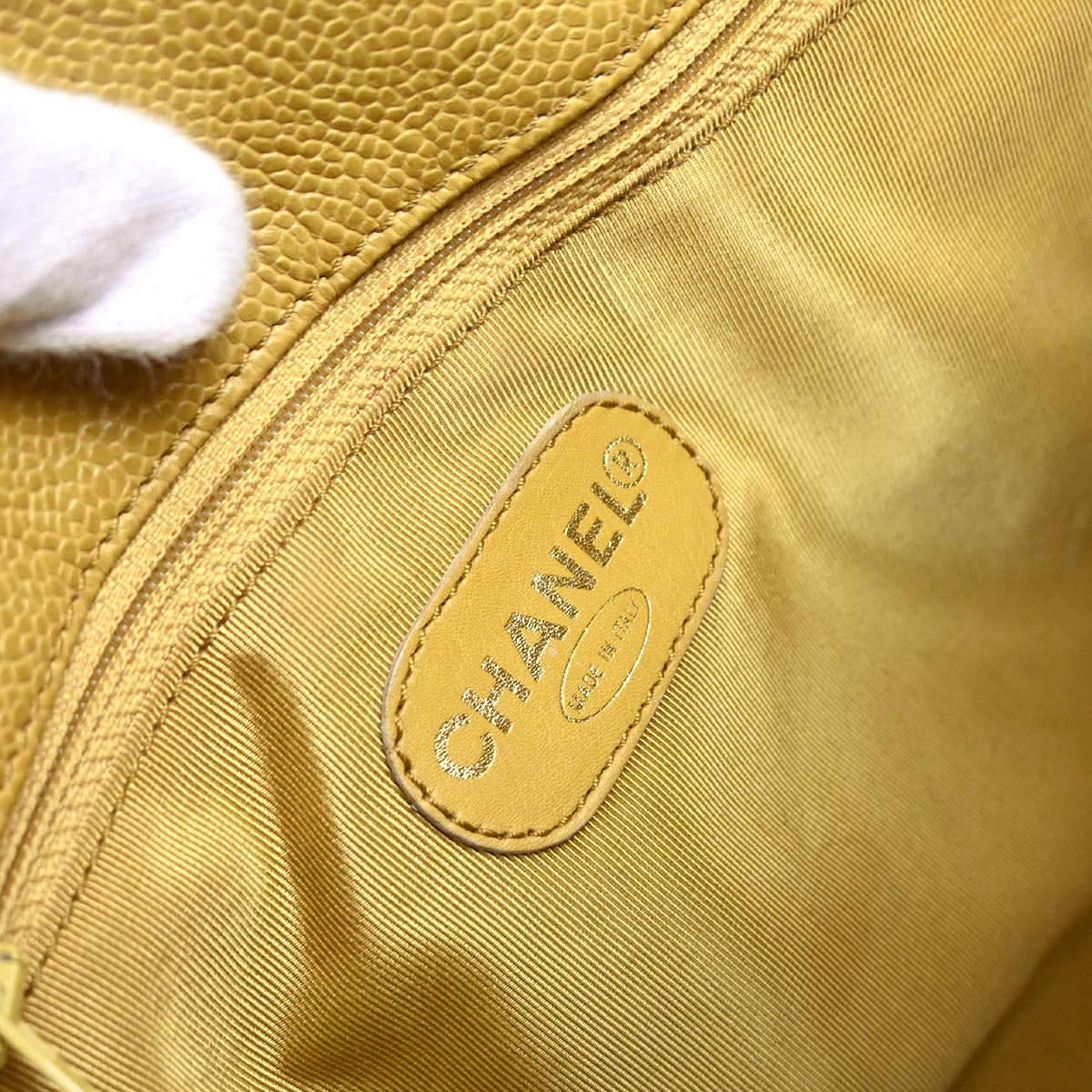 Chanel 1997-1999 Yellow Caviar Handbag