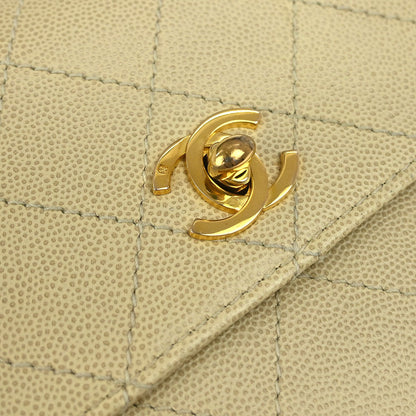 Chanel 1997-1999 Beige Caviar Shoulder Bag