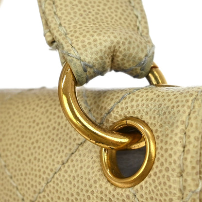 Chanel 1997-1999 Beige Caviar Shoulder Bag