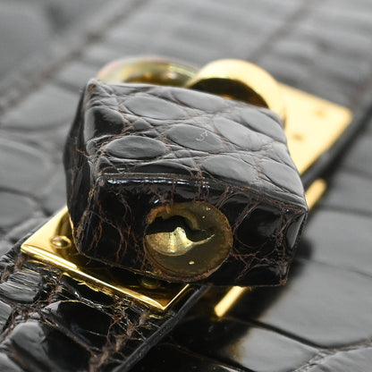 Hermes * Cocaon Alligator Kelly 32 Sellier 2way Shoulder Handbag