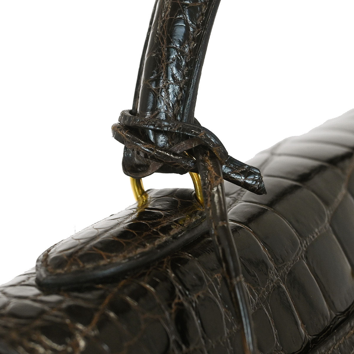 Hermes * Cocaon Alligator Kelly 32 Sellier 2way Shoulder Handbag