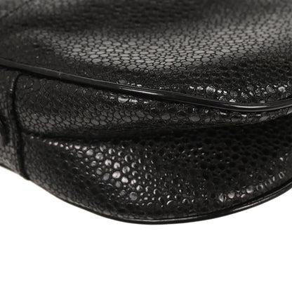 Christian Dior * Black Galuchat Stingray Double Saddle Handbag