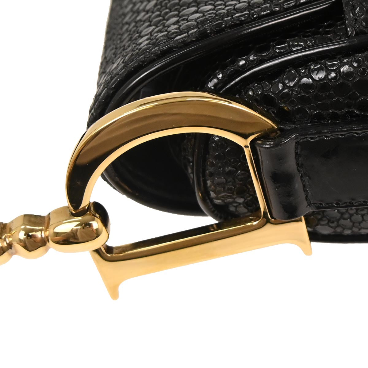 Christian Dior * Black Galuchat Stingray Double Saddle Handbag