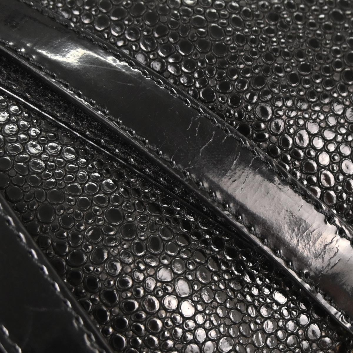 Christian Dior * Black Galuchat Stingray Double Saddle Handbag