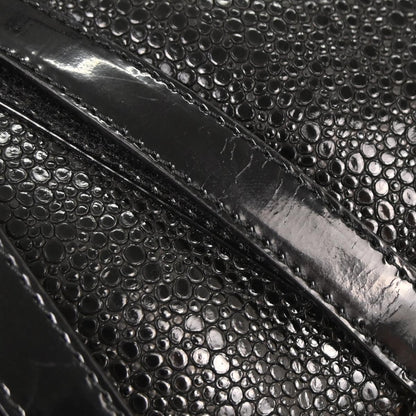 Christian Dior * Black Galuchat Stingray Double Saddle Handbag