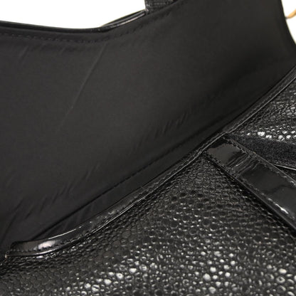 Christian Dior * Black Galuchat Stingray Double Saddle Handbag