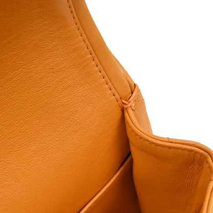 Chanel 1997-1999 Orange Lambskin Medium Classic Double Flap Shoulder Bag