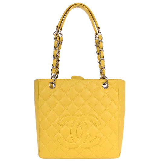Chanel Yellow Caviar Petite Shopping Tote PST Chain Handbag