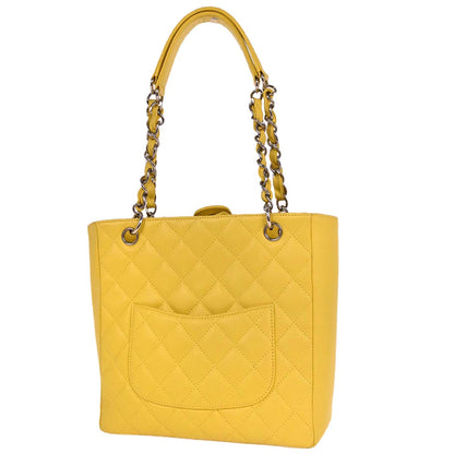 Chanel Yellow Caviar Petite Shopping Tote PST Chain Handbag