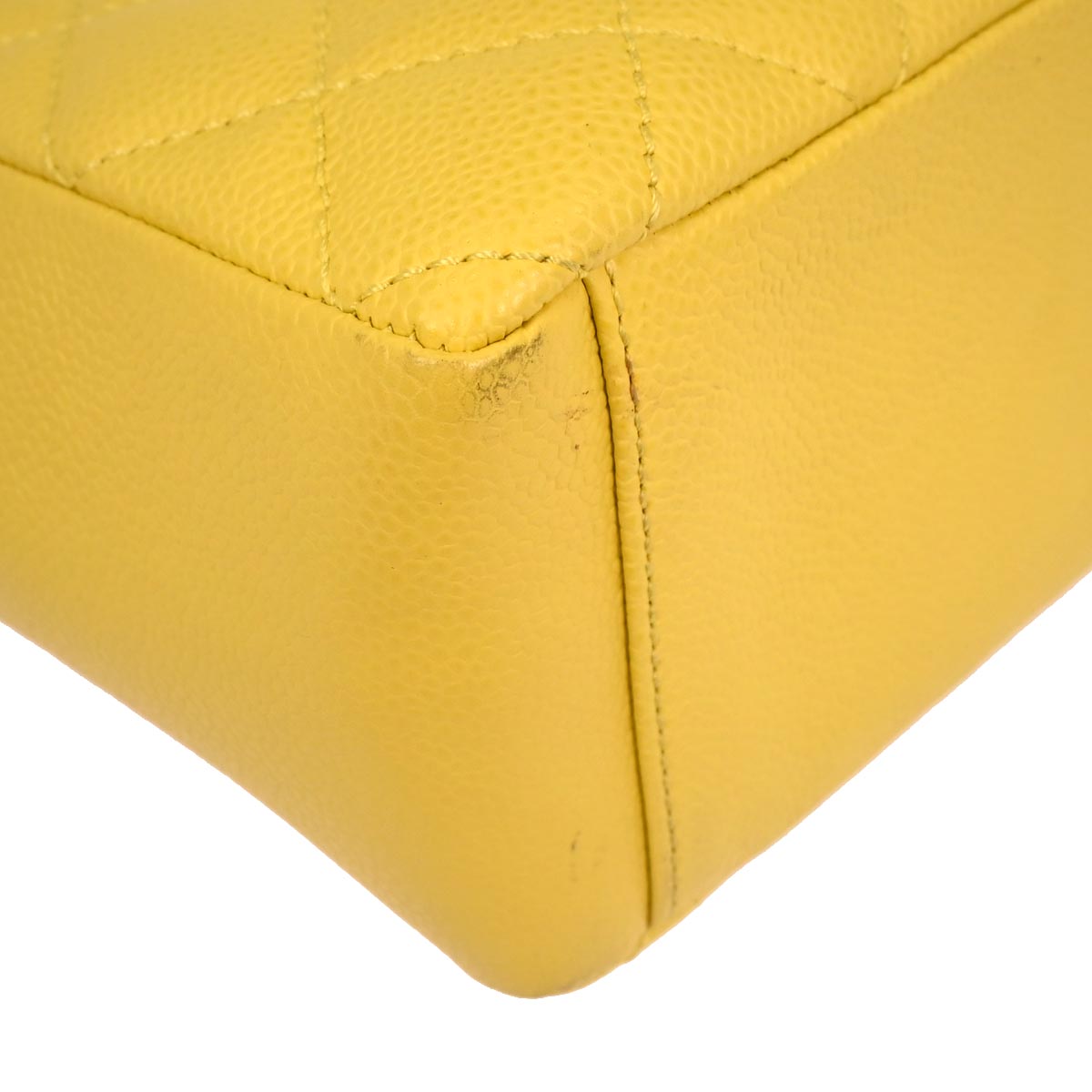 Chanel Yellow Caviar Petite Shopping Tote PST Chain Handbag