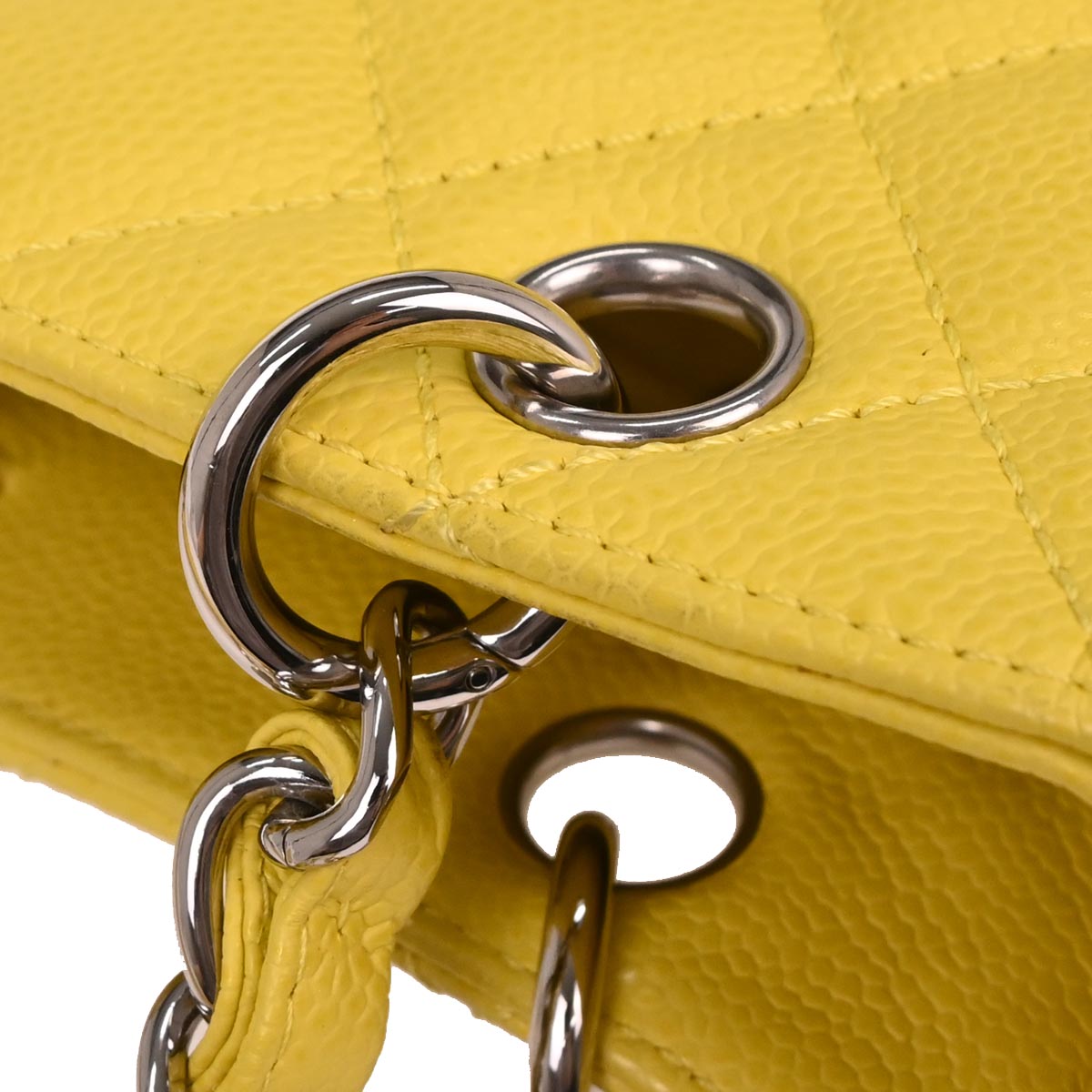 Chanel Yellow Caviar Petite Shopping Tote PST Chain Handbag