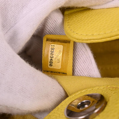 Chanel Yellow Caviar Petite Shopping Tote PST Chain Handbag