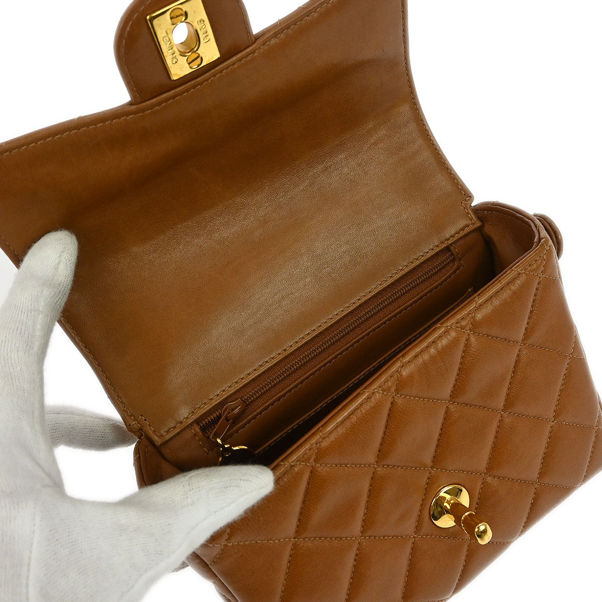 Chanel 1994-1996 Brown Lambskin Handbag