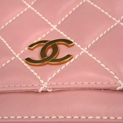 Chanel 2005-2006 Pink Calfskin Wild Stitch Tote Handbag