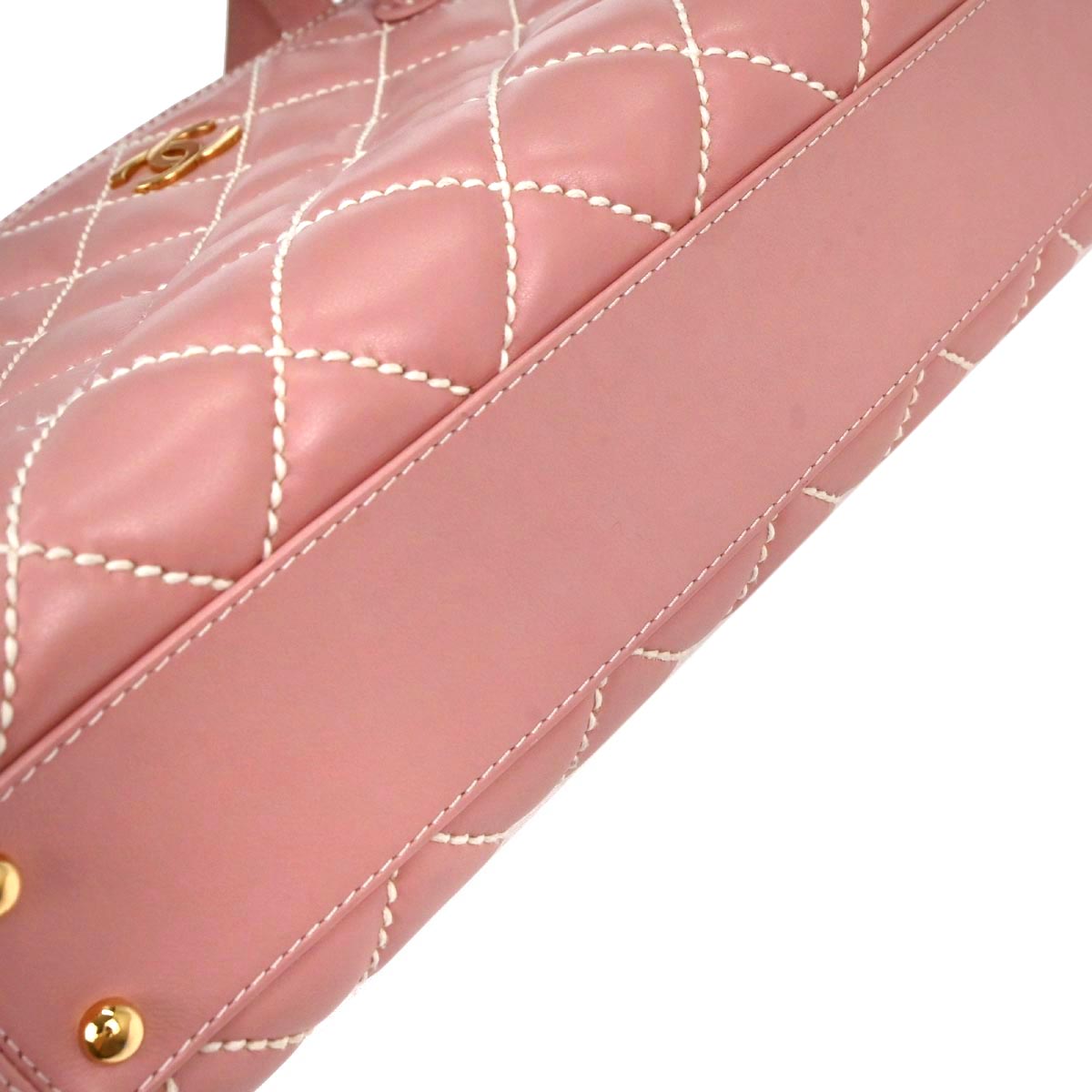 Chanel 2005-2006 Pink Calfskin Wild Stitch Tote Handbag