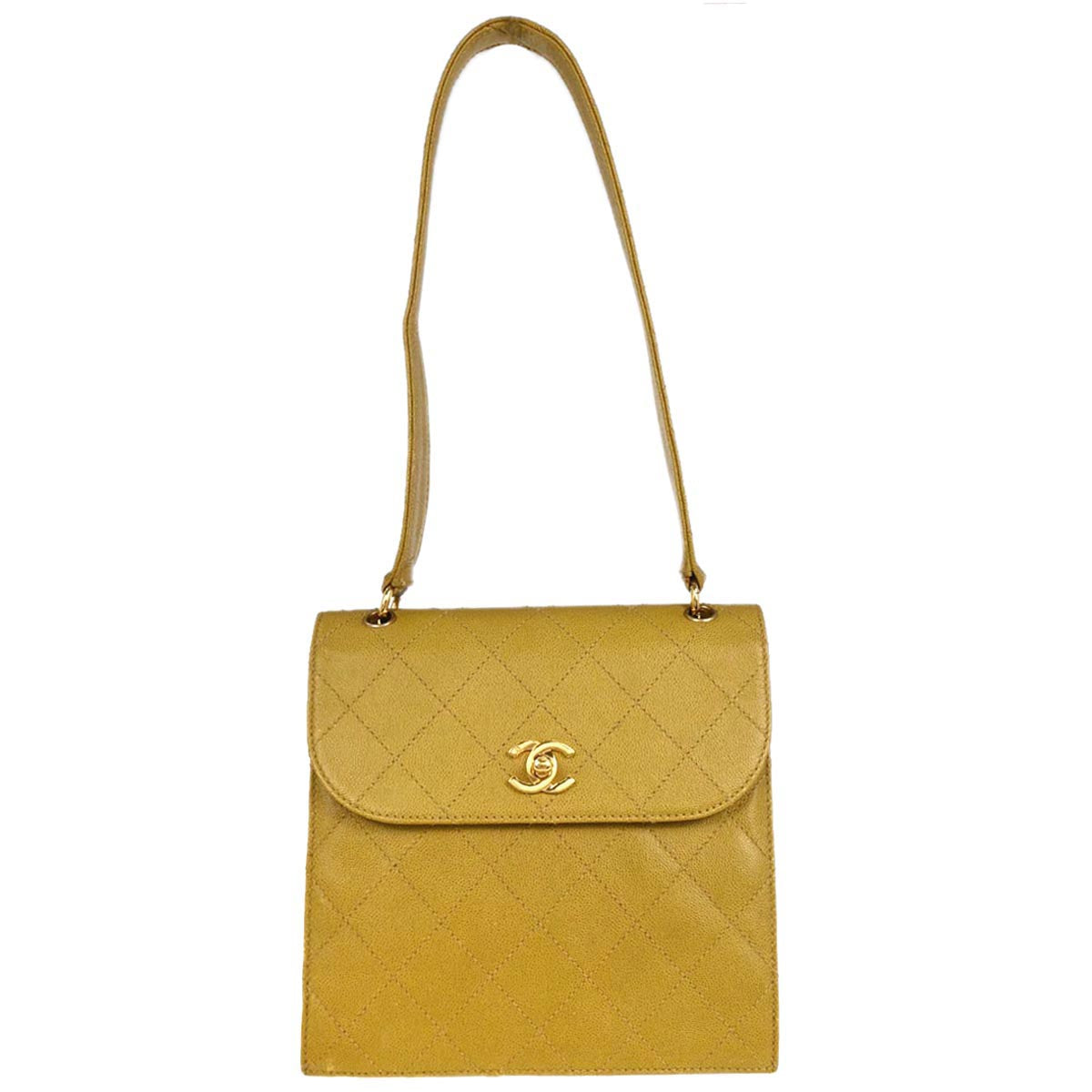 Chanel Yellow Caviar Handbag