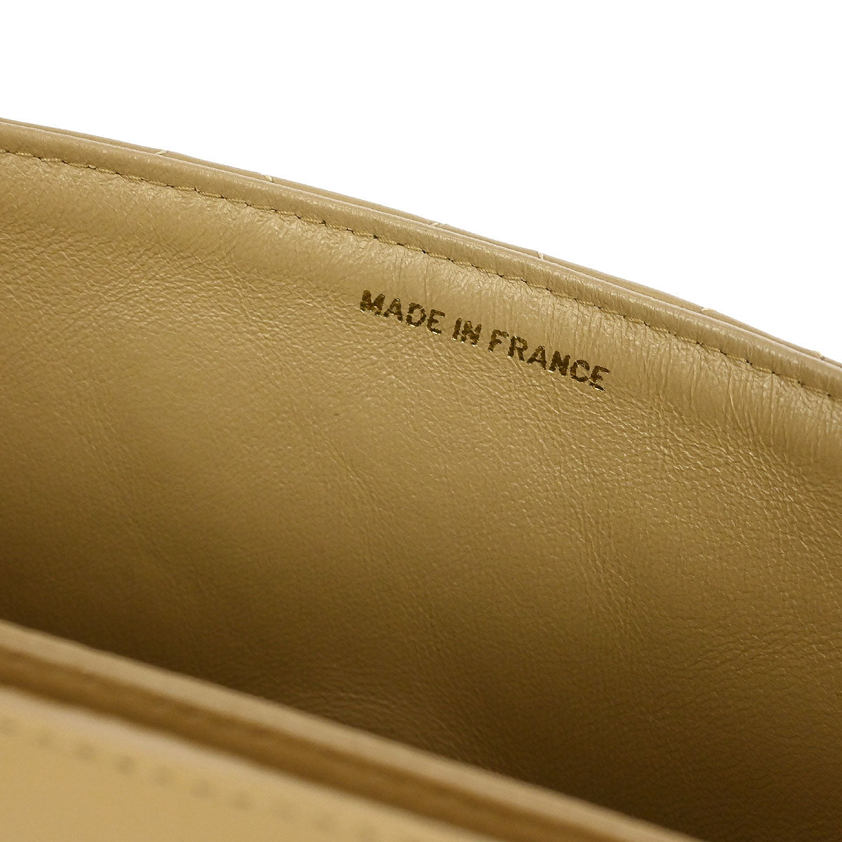 Chanel 1989-1991 Beige Lambskin Single Flap Shoulder Bag