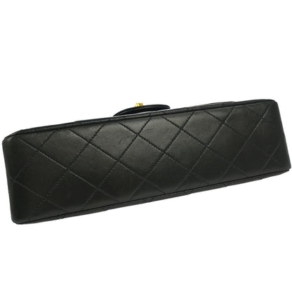 Chanel Black Lambskin Small Classic Double Flap Shoulder Bag 155720