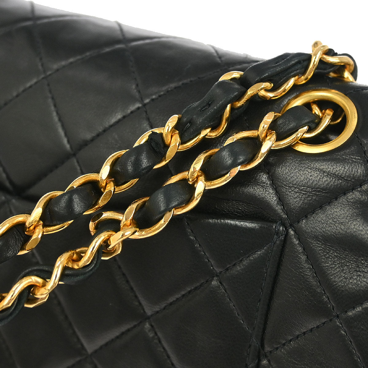 Chanel Black Lambskin Small Classic Double Flap Shoulder Bag 155720