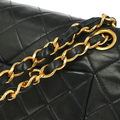 Chanel Black Lambskin Small Classic Double Flap Shoulder Bag 155720