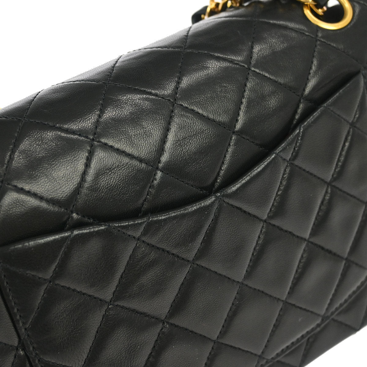 Chanel Black Lambskin Small Classic Double Flap Shoulder Bag 155720