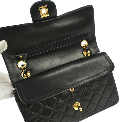 Chanel Black Lambskin Small Classic Double Flap Shoulder Bag 155720
