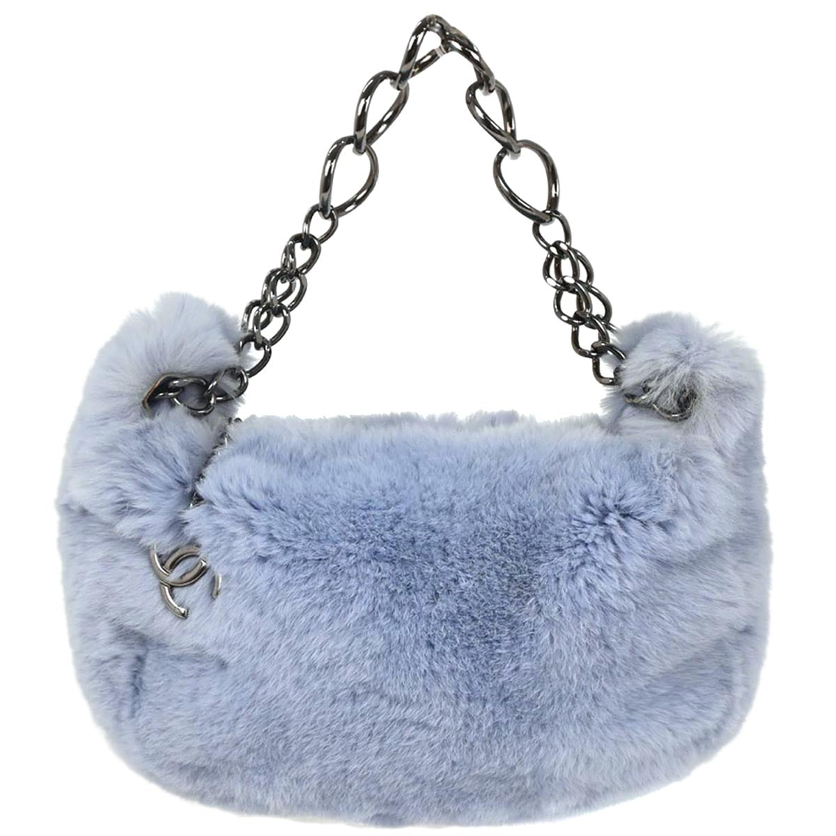 Chanel * 2002-2003 Blue Lapin Fur Handbag