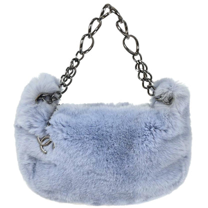 Chanel * 2002-2003 Blue Lapin Fur Handbag