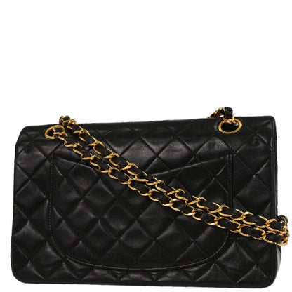 Chanel Black Lambskin Small Classic Double Flap Shoulder Bag