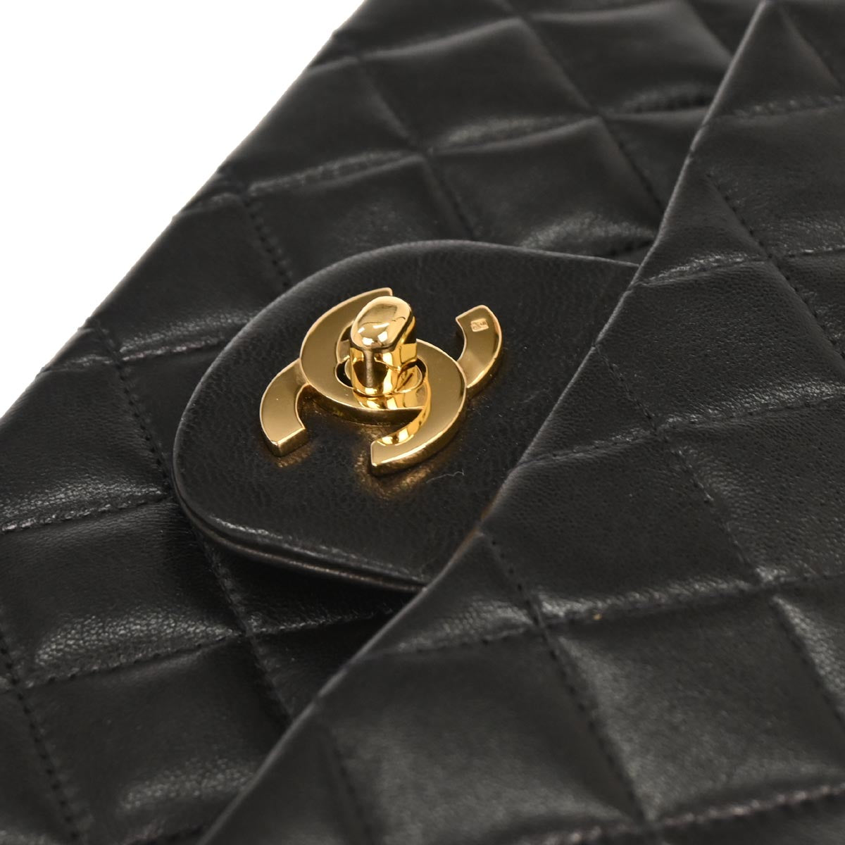 Chanel Black Lambskin Small Classic Double Flap Shoulder Bag