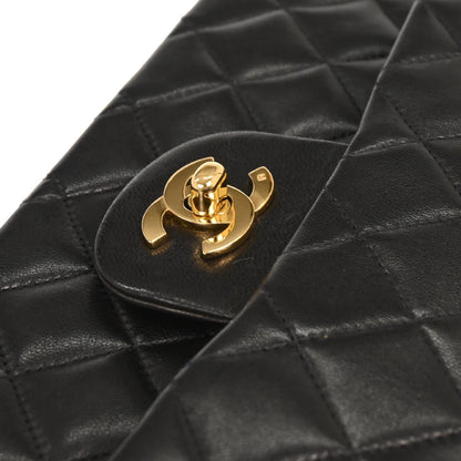 Chanel Black Lambskin Small Classic Double Flap Shoulder Bag