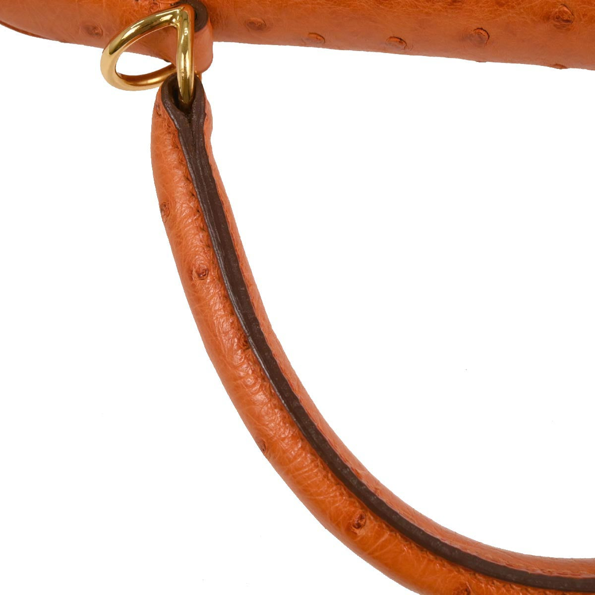 Hermes * Orange Ostrich Kelly 28 Sellier 2way Shoulder Handbag