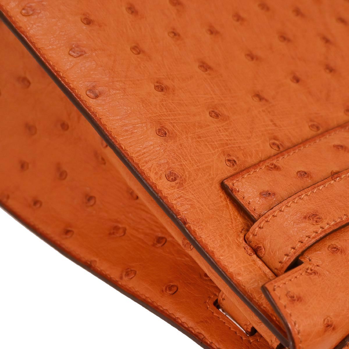 Hermes * Orange Ostrich Kelly 28 Sellier 2way Shoulder Handbag