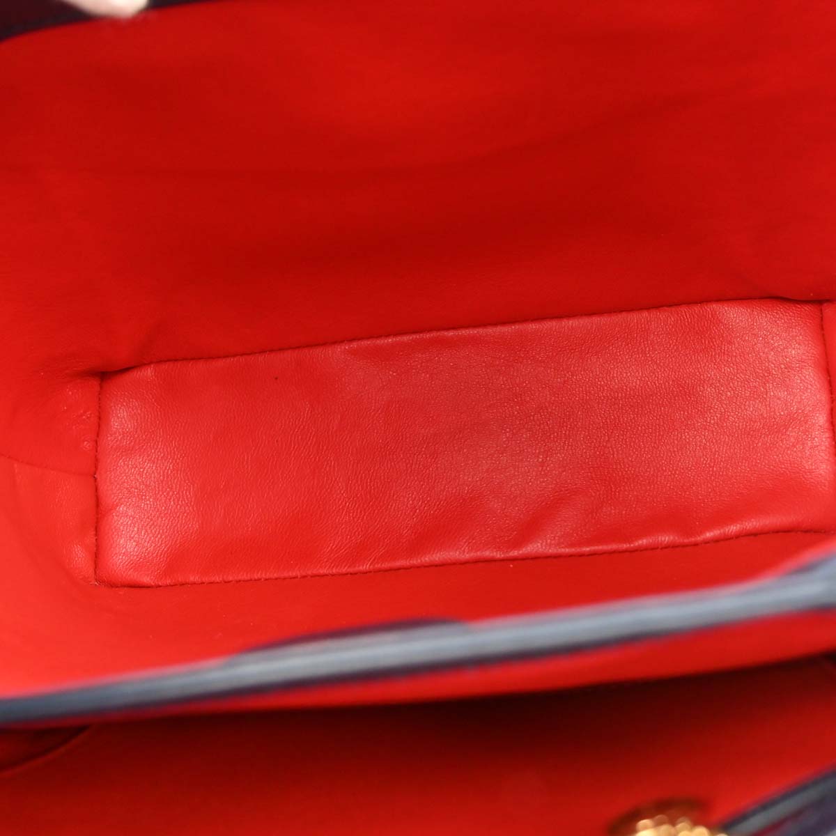 Gucci Navy Leather Bamboo Handbag