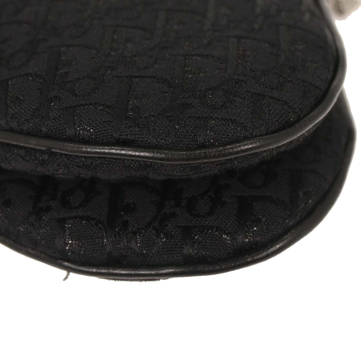 Christian Dior Black Canvas Trotter Saddle Handbag
